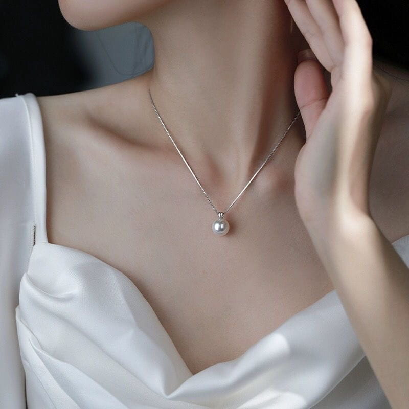 SYLverae Dainty Natural Pearl Necklace - S925 Sterling Silver - Meaningful Anniversary Gift for Her