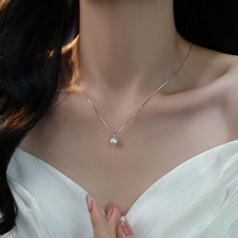SYLverae Dainty Natural Pearl Necklace - S925 Sterling Silver - Meaningful Anniversary Gift for Her