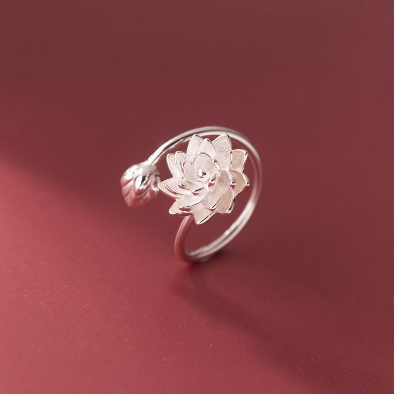 Sterling Silver Lotus Open Ring | SYLverae Quiet Luxury Jewelry