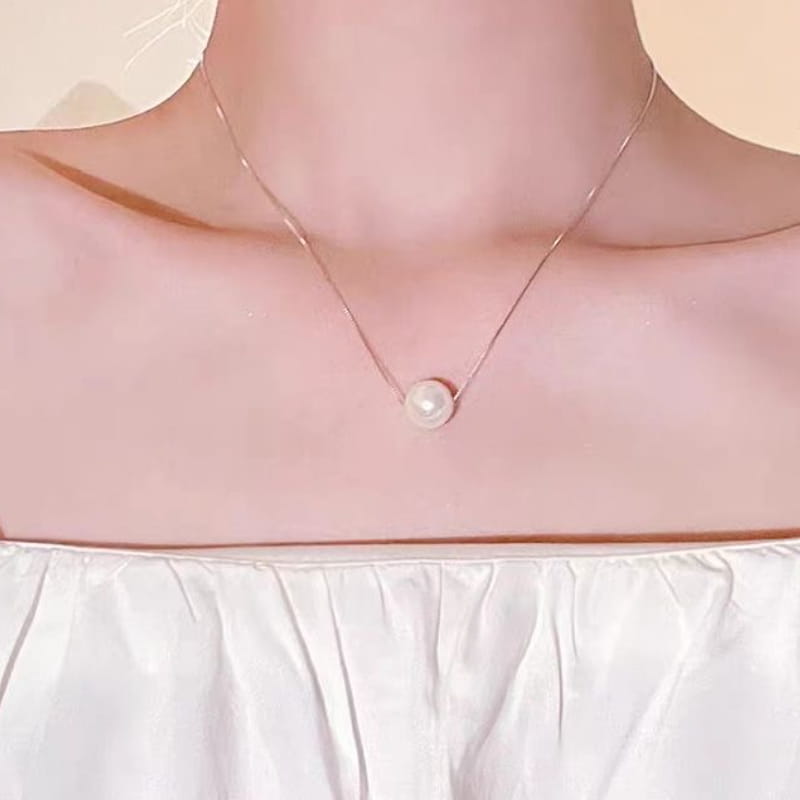 S925 Sterling Silver Single Pearl Pendant Necklace