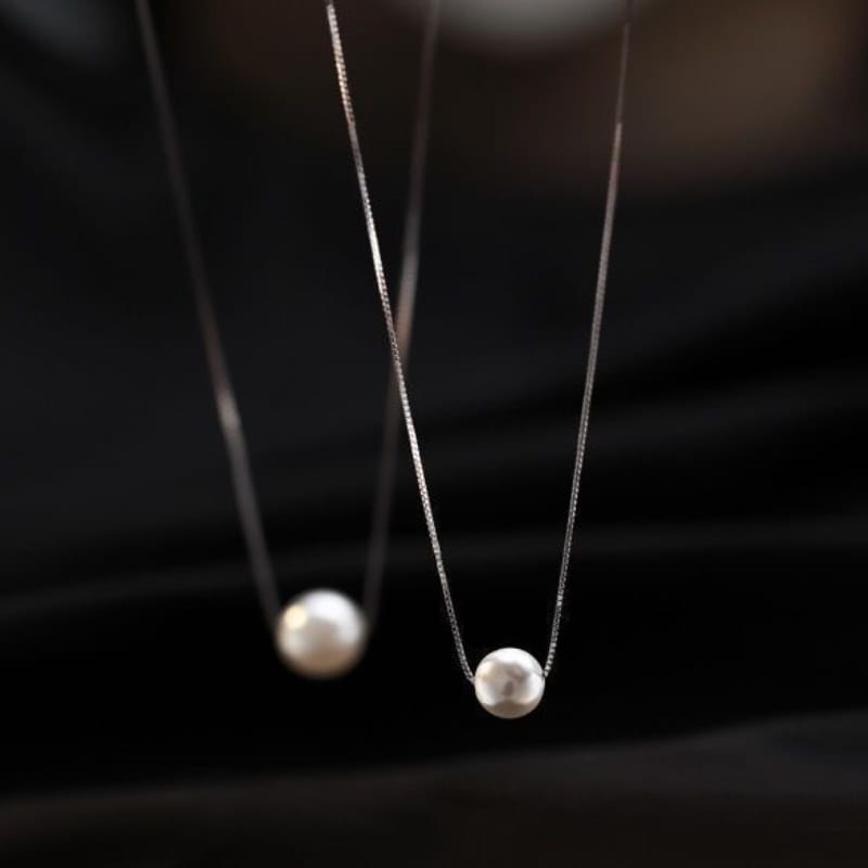 S925 Sterling Silver Single Pearl Pendant Necklace
