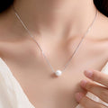 S925 sterling silver single pearl pendant necklace by SYLVERAE