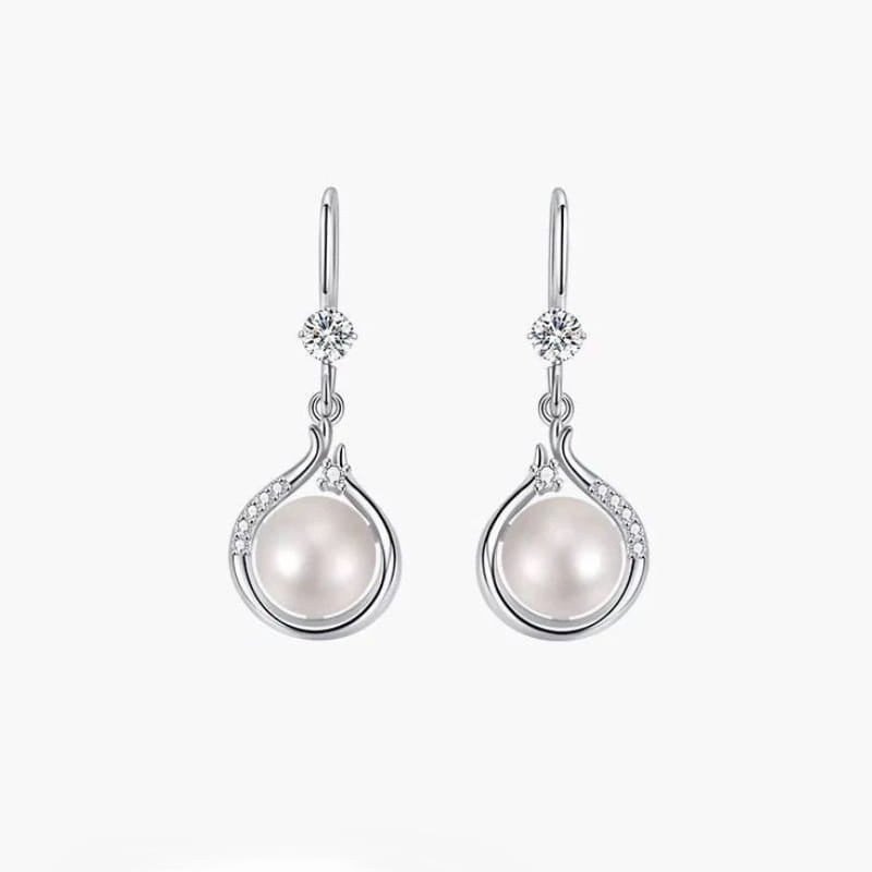 gift-ready S925 pearl drop earrings