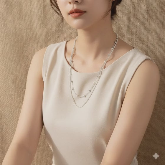 Sterling Silver Layered Beaded Necklace | SYLverae Quiet Luxury Jewelry